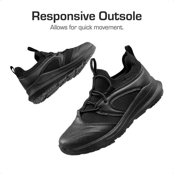 [DuraPlay Sheild Runner] Kids Lightweight Slip on Sneakers - BLACK - 4